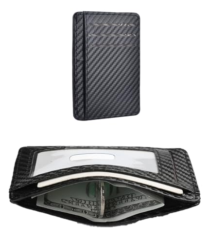 Fancial Minimalist Wallet | Suitable for Both Men and Women | Featuring RFID Front Pocket Clip, Black