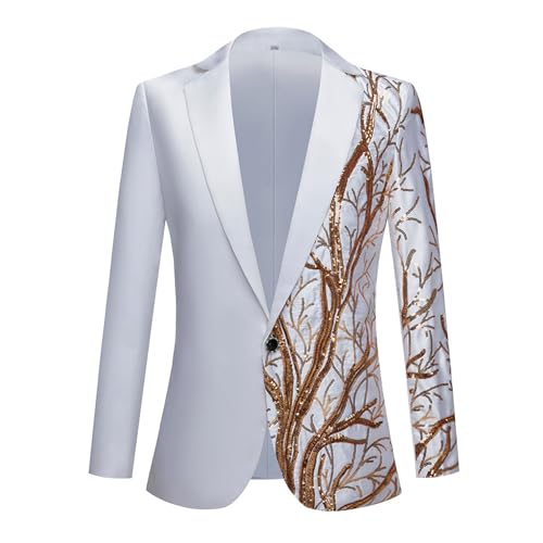Mens Dinner Tux Dress Blazer Wedding Gold Sequin Suit Jacket Sport Coat Party Prom Jacket Vest Pants Set