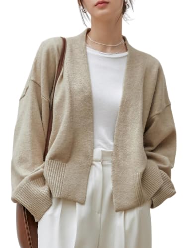 Image of WDIRARA Women's Wrap Long Sleeve Tie Front Cardigan | V Neck, Belted Sweater, Casual, Long Sleeve, Tie Waist, Knit Top