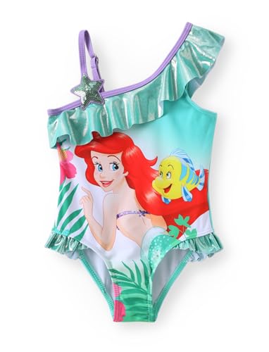 Image of Disney Stitch Frozen Marvel Minnie Mouse Girls Swimsuits Ruffle One Piece Bathing Suits UPF 50 Swimwear Quick Dry Size 2-13Y
