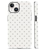 Mrtponk Grey Polka Dot Phone Case for iPhone 13 mini Case Girly Pantone Design Scratch Resistant Hybrid 2-Layer Hard Shell Phone Cover Funda for iPhone 13 mini 5.4 Inch