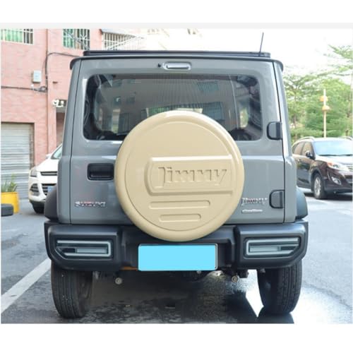 tangcheng ジムニー JB64 JB74スズキ車タイヤカバー 背面 スペアタイヤカバー ハードカバー タイヤ カバー 簡単装着 防水 Jimnyプレート付き ABS製ラウンドシェイプ スペアタイヤカバー (カーキ色)
