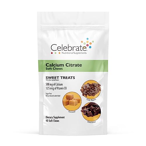 Celebrate Vitamins Bariatric Calcium Citrate Soft Chews With Vitamin D3, 500Mg, Sugar-Free & Gluten-Free Calcium Citrate For Bariatric Patients, Sweet Treats, 90 Count #TOP9