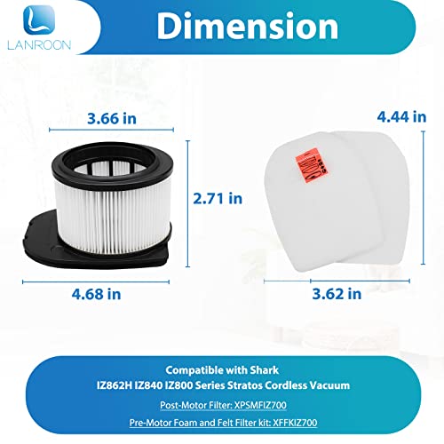 Image of IZ862H Filter for Shark IZ862H Stratos Vacuum, Fit for Shark IZ562H UZ565H Pro IZ540H IZ840 IZ800 Vacuum Part XPSMFIZ700and XFFKIZ700, 2 Pack Filter 4 Pack Foam & Felt Filter Kit