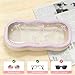 MoKo Glasses Case Hard Shell, Cute Eyeglass Case for Reading Glasses, Prescription Glasses, Clear Eyeglasses Case for Women Girls, Pink Bow