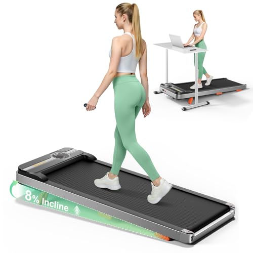 TREAFLOW Walking Pad Portable Under Desk Treadmill with Incline 2.5HP