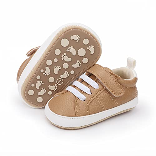 Image of E-FAK Baby Shoes Boys Girls Infant Sneakers Non-Slip Rubber Sole Toddler Crib First Walker Shoes
