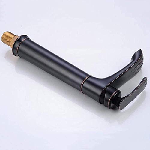 Robinet d'évier de cuisine mitigeur laiton noir poignée unique eau chaude et froide basinxer - 6