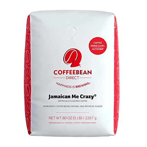Coffee Bean Direct Jamaican Me Crazy® Flavored, Ground Coffee, 5 Pound Bag #TOP4