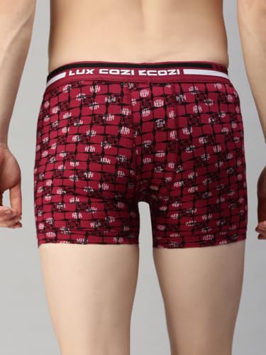 Image of Lux Cozi Men's Cotton Outer Elestic Long Printed Trunk | Prints May Vary | Pack of 3