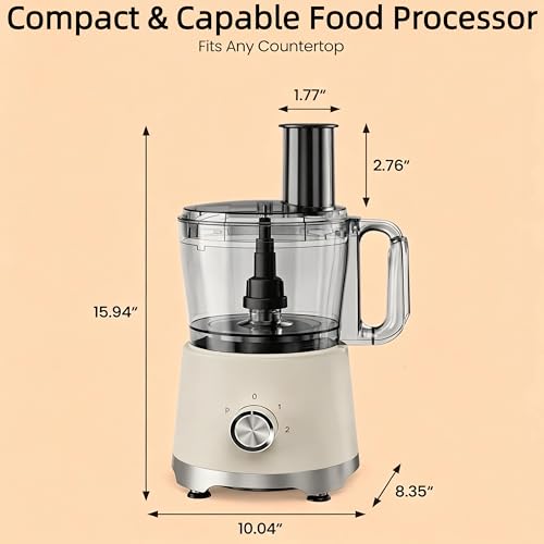 Image of Simple Deluxe 10.5 Cup Food Processor, Multi-Functional Vegetable Choppers Food Grinder with Slicing Shredding Chopping Kneading, Suitable for Smoothie Fruit Dough, 2.6QT, Classic White