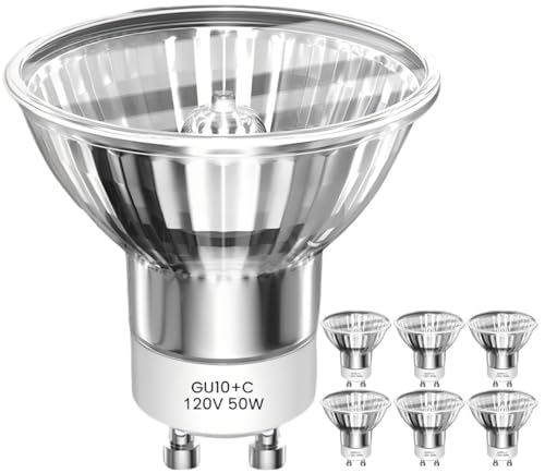 RAGFOZ GU10 Halogen Light Bulb 50W 120V Tlffggl024 Uv Bulb GU10+C MR16 Light Bulb for Candle Warmer Lamp Dimmable 2700K Warm White for Reflector Track Lighting Recessed Lighting