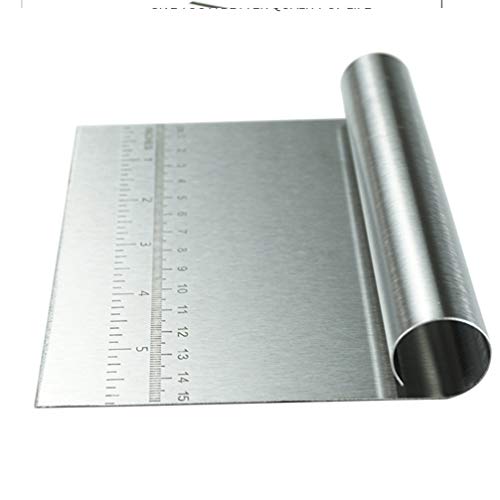 Cabilock 2 peças de raspador de massa de aço inoxidável, cortador de pizza, cortador de massa, corta