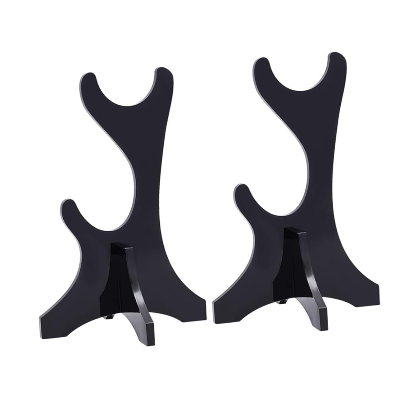 Healifty 2pcs Double Tiered Acrylic Sword Display Rack Desktop Storage Holder for Collectibles Easy to Assemble Design Decor