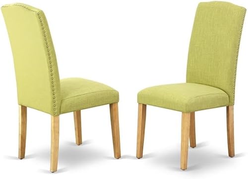 Miniatura 4 de East West Furniture DLEN3-OAK-07 - Juego de mesa de cocina de 3 piezas contiene una mesa de comedor redonda con gotas y 2 sillas de comedor Parson