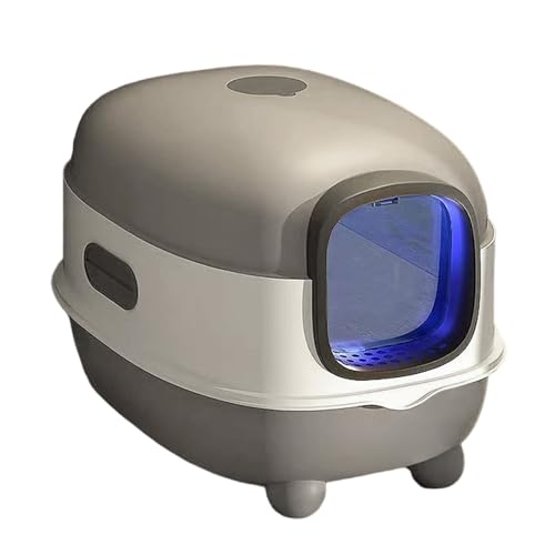 Cajones para arena para gatos | Diseño abierto de gran capacidad con lámpara UV, limpieza automática caja arenera, para gatos de talla pequeña, mediana y grande, adecuada para apartamento, balcón y