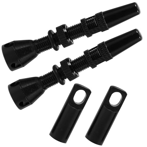 Tapones para válvulas tubeless para bicicleta, 40 mm, negro, aleación de aluminio, piezas reemplazables para válvulas, juego de 4 piezas, accesorios resistentes para reparación de neumáticos miniatura 1