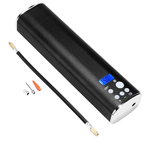 OBEST NIU Bomba de Aire Eléctrica Portátil Recargables Bomba Inflador de Presión de Neumáticos Medir 120 PSI para Auto Moto Luz de Bicicleta con Pantalla LED (Black)