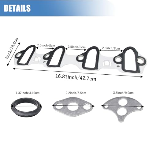 Image of Sorello Engine Intake Manifold Gasket Set Compatible with Chevy Avalanche Express Silverado Suburban GMC Savana Sierra for Cadillac Escalade Hummer 4.8L 5.3L 6.0L 6.2L - Replaces 89060413 MS98016T