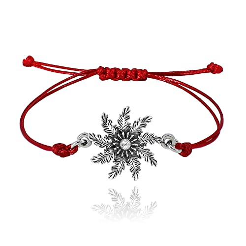 Pulsera Flor del Sol Etnica en plata con hilo rojo ajustable - Este modelo es...