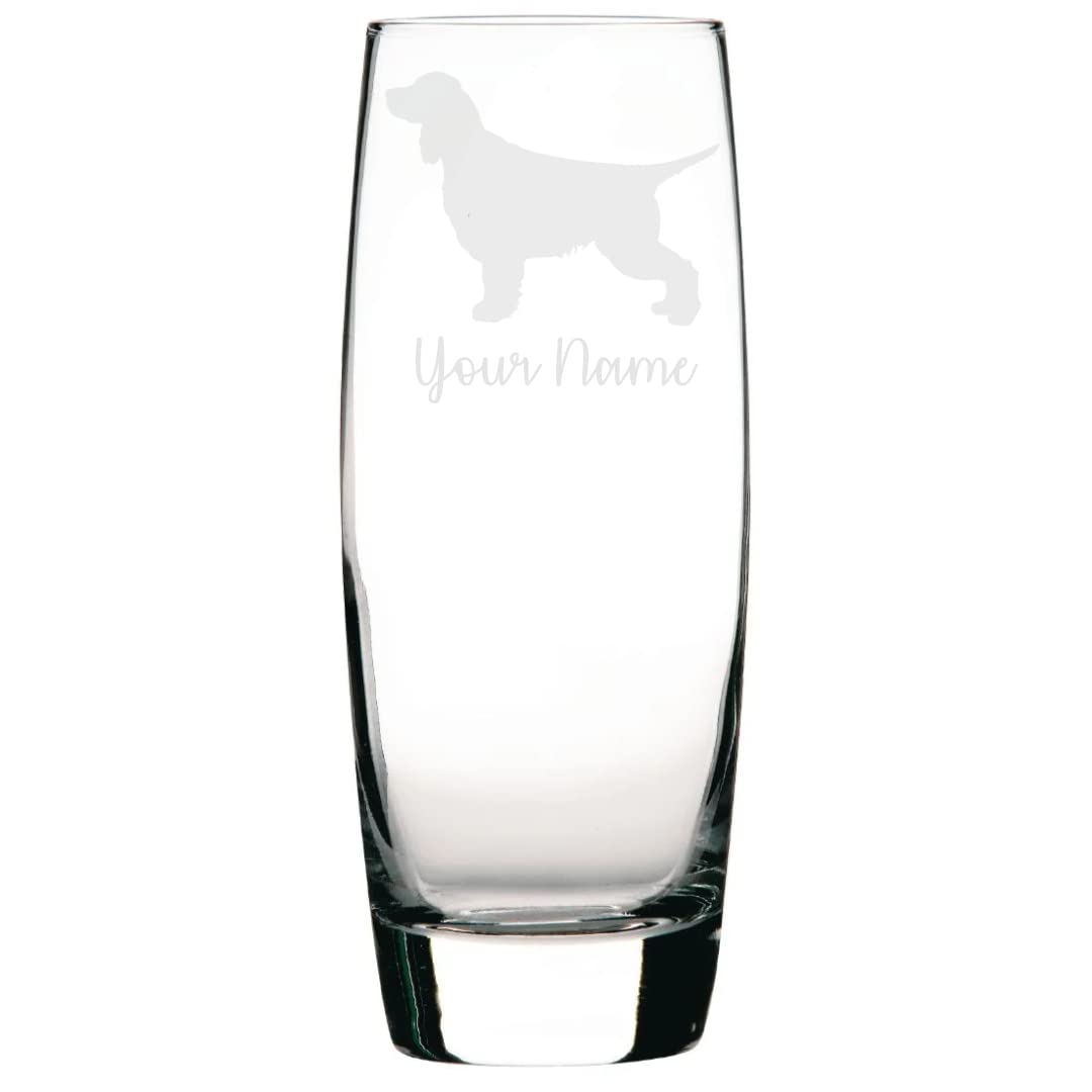Personalised English Springer Spaniel Engraved Hi-Ball Glass, Dog Gift for Women, Gift for Men