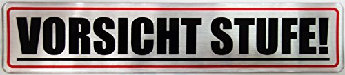 Bike Label Aufkleber 3D Warn-Hinweisschilder Alu gebürstet Vorsicht Stufe 900031