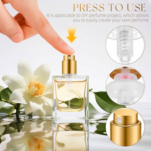 Image of Housoutil Perfume Spray Bottle Tops - 10Pcs 13mm Bayonet Fine Mist Perfume Top Replacement Cap, Gold Spray Bottle Nozzle for DIY Fragrance and Cologne Repair
