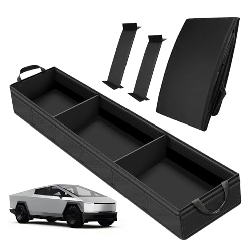 Shademax Rear Under Seat Storage Truck Tool Box Organizer for Tesla Cybertruck 2024 2025 2026 Accessories 3 Compartments Second Row Underseat Storage Truck Seat Organizer Replacement for Cybertruck