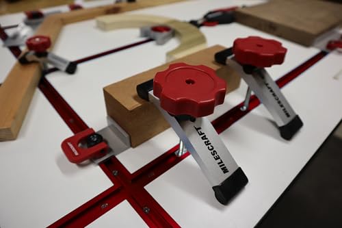 Image of Milescraft 4036 Hold Down 200 2 Pack T-Track Hold Down Clamp. 5-1 /4 inch L x 1-1 /4 inch W, Anodized Heavy Duty T Track Clamps for Woodworking