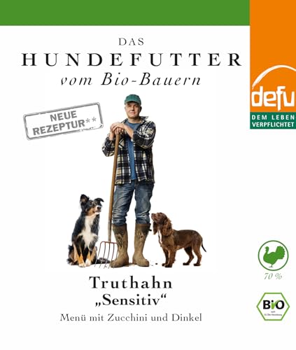defu Hundefutter | 6 x 800 g | Bio Truthahn Sensitiv | Premium Bio Nassfutter Menü | Alleinfuttermittel für Hunde