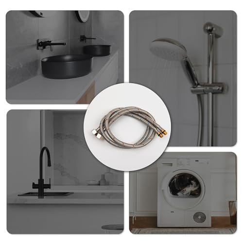 VANCOCO 2 Stk. Anschlussschlauch Armatur G3/8 x M10, Wasserhahn Schlauch, Panzerschlauch 3/8 Zoll, Flexschlauch 3/8, Wasserhahn Verlängerung, Schläuche Verlängerung für Wasserhahn Mischbatterie