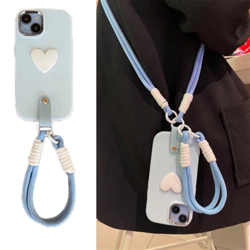 Étui collier Samsung S23 bleu avec cordon, le cadeau utile et tendance