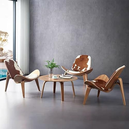 Sillón clásico marrón de madera para salón miniatura 3
