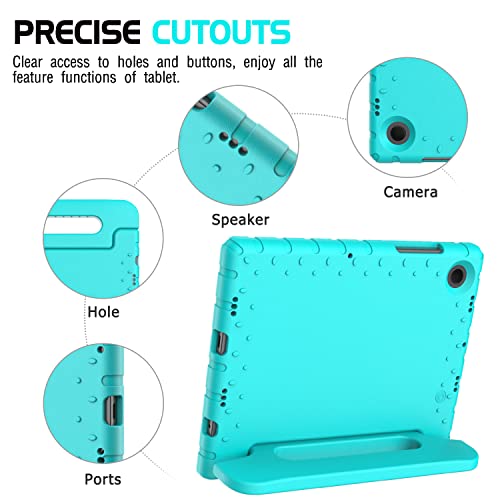 Avawo Kids Case For Samsung Galaxy Tab A8 10.5 Case 2021 (Sm-X200/X205), Galaxy Tab A8 10.5 Case, Shockproof Light Weight Protective Handle Stand Case For Samsung Galaxy Tab A8 10.5 2021, Turquoise #TOP5