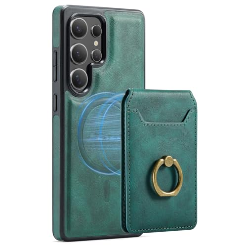 For Samsung Galaxy S26/S26 Plus/S26 Ultra�p�t���b�v�P�[�X�A�ϏՌ��J�o�[���O���\�Ȏ��C�J�[�h�z���_�[�X�^���h�d�b�P�[�X(Green,S26)