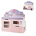 MAT EXPERT Kids Kitchen Playset with CafÃ©, 2 in 1 Double-Sided Children Pretend Chef Kitchen Set, Toddler Play Kitchen w/Microwave, Oven, Stove, 2 Seat CafÃ©, Kitchen Toy Set Gift for Age 3+ Boy & Girl