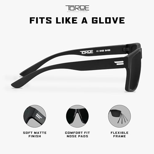 Image of TOROE Classic RANGE TR90 Frame Polarized Unbreakable Sunglasses with Hydrophobic Coated Polycarbonate AR Lenses