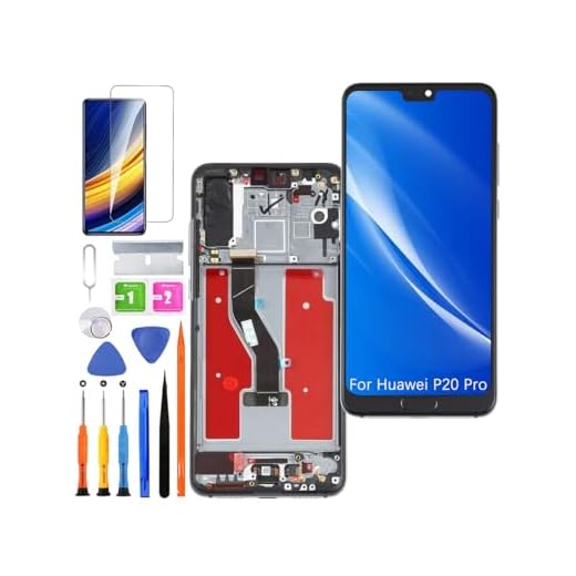 HLYGZX Ersatz Display für Huawei P20 Pro LCD Bildschirm TFT, CLT-L29C Display Bildschirm Touch Digitizer Assembly Reparaturteile Kit(Schwarz mit Rahmen, Mit Fingerabdrücken)