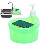 Youding Spülmittelspender | Seifenspender für Spülbecken 2 in 1 - Seifenspender für Teller mit Schwamm für Badezimmer, Küche