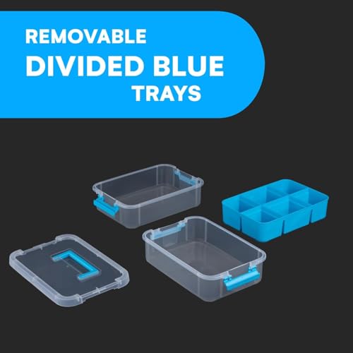 Image of PAXCOO 2 layer Stackable plastic storage Containers box, Beads Clear Jewelry Craft Storage Housekeeping Organizers, Ideal for Medicine, Arts & Crafts, Beauty, and Sewing Box Containers (Multicolor)