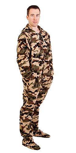 Image of Forever Lazy Footed Adult Onesies, One-Piece Pajama Jumpsuits for Men and Women, Unisex. with Detachable Feet.