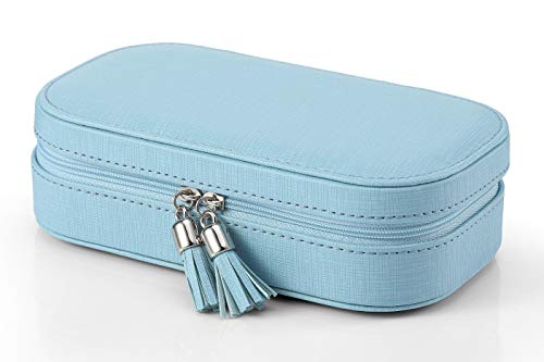 Vlando Small Tassels Jewelry Box Girls Gift Case (Blue)