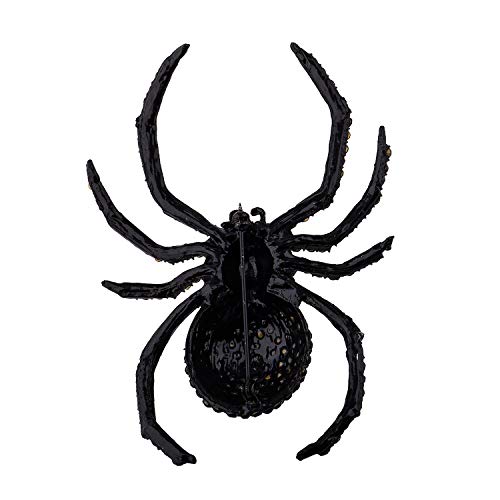 LUX ACCESSORIES Huge Black Rhinestones Red Eyes Tarantula Spider Fashion Pin2