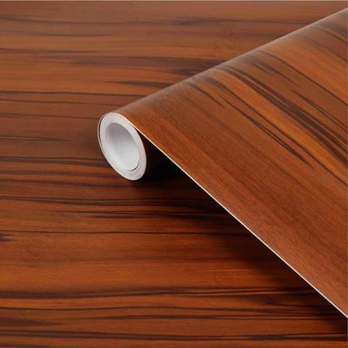 Image of SUNBIRD Wood Grain Wallpaper Self Adhesive Removable Contact Paper PVC Waterproof Wallpaper Rolls Kitchen Stickers Furniture Wardrobe Wall Papers Home Decor (12 X 48 Inch, Black Brown Wood)