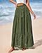 BTFBM Boho Long Skirts for Women Spring Summer 2026 Lace Embroidery High Waist Flowy Tiered Maxi Skirt Beach Vacation(Army Green, Medium)