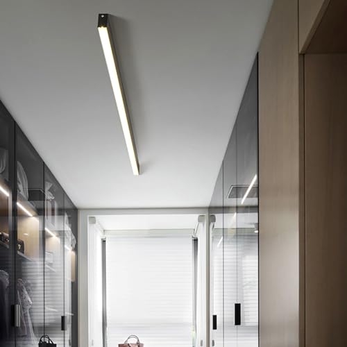 Lámpara de techo LED rectangular de 120cm en color negro con mando a distancia 7