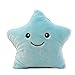 Produktbild Qinlee Kissen Niedlich Sterne Form Kopfkissen Kissen werfen Auto Kissen Ultra Bequem Kissenkern Sofakissen Plüsch Spielzeug Zierkissenbezüge für Haus, Auto und Büro (Blau)