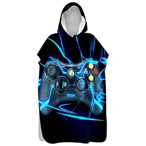 Sticker Superb. Beach Towel with Hood Microfiber Rainbow Gamepad Game Life Gamer Teen Boy Men Surfing Swimming Quick-drying Towel Changing Poncho Sports Robe Beach Towel (Colour5,L 75x110 cm) Cover