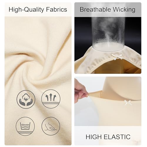Image of Allxwek Womens Cotton Underwear Boy Shorts for Women Stretch Comfort Boxer Briefs Ladies Knot Panties 3 /6 3901