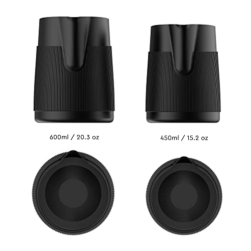 Normcore Handleless Milk Pitcher - Espresso Steaming Pitcher With Round Spout - 18/8 Stainless Steel Milk Frothing Jug, Black Non-Stick - Premium Barista Tools - Black - 15.2 Oz (450 Ml) #TOP5